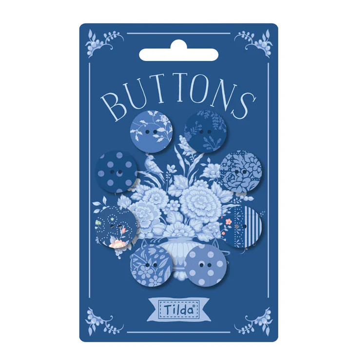 Tilda Something Blue - Dark Buttons. The garden room at ramstane farm.
