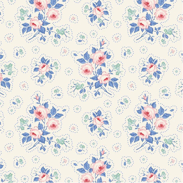 Tilda Something Blue First Kiss Cream. The garden room at ramstane farm.